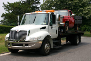 White Flatbed truck